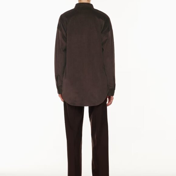 NWT Aritzia Babaton GRAYDON SHIRT in Rich Mocha Brown, 2XS XXS - Picture 4 of 7